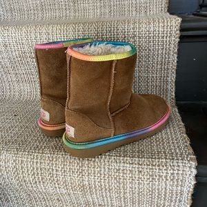 Girl’s UGG Classic Short II Rainbow Genuine Shearling Lined Boot 2